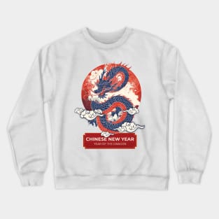 Chinese New Year Dragon Moon: Majestic Cloud Soars - Artist-Designed Fantasy Crewneck Sweatshirt